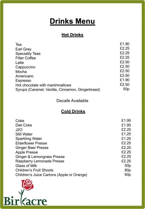 example menu our restaurant birkacre garden centre example of restaurant menu