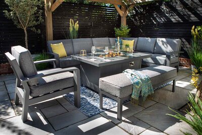 Aurora Rectangular set with Firepit Table - image 1