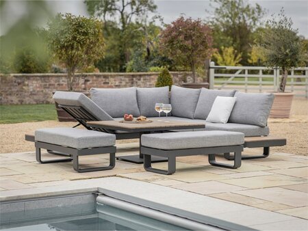 Bramble Crest Brooklyn Square Sofa with Square Tree-Free Piston Table & 2 Benches - Anthracite - image 1