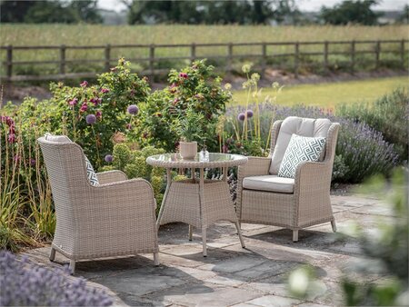Bramblecrest Chedworth Sandstone Rattan Round Bistro Set - image 1