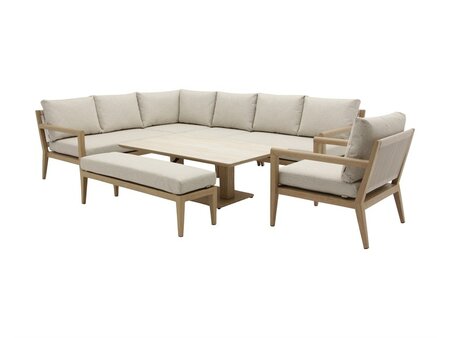 Bramblecrest Maine L-Shape Sofa with Rectangle Piston Table, Bench & Chair - image 2