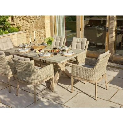 Bramblecrest Monterey Sandstone Ceramic Rectangle 6 Seat Dining set - image 3