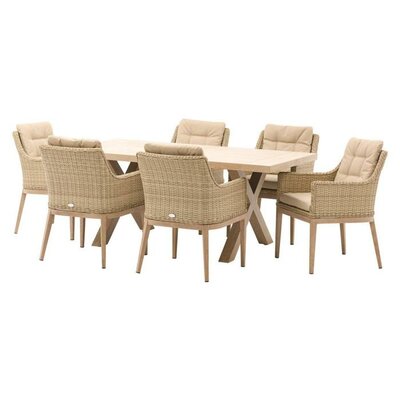 Bramblecrest Monterey Sandstone Ceramic Rectangle 6 Seat Dining set - image 4
