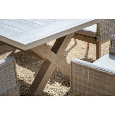 Bramblecrest Monterey Sandstone Rectangle 8 seat ceramic Table Set - image 2