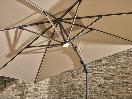 Bramblecrest Truro 3m x 3m Square Cantliever Parasol with LED'S & base Sand - image 2