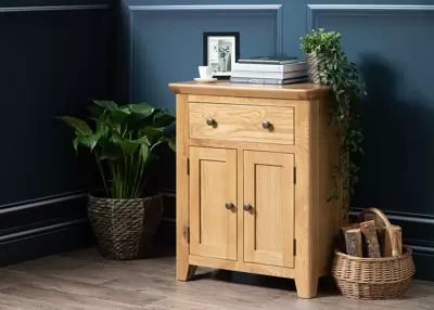 Casual Oak Closed Console Table