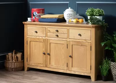 Casual Oak Large Sideboard