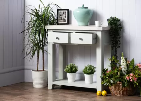Chalked Oak 2 draw console table