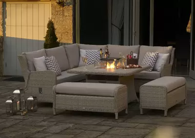 Chedworth Modular Firepit  dining set- Sandstone - image 1