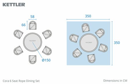 Cora 6 Seat Dining Set Round Table  - image 4