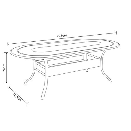 Hartman Capri 6 seat oval set with Parasol and Base - image 5