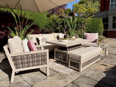 Loom Ecru Large Lounge Set with Height Adjustable Table - image 1