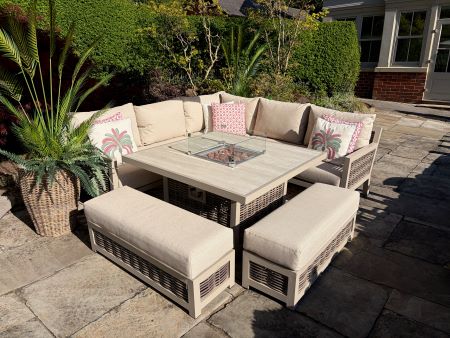Loom Ecru Square Firepit Set - image 1