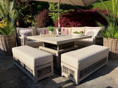 Loom Ecru Square Set with Adjustable Table - image 2