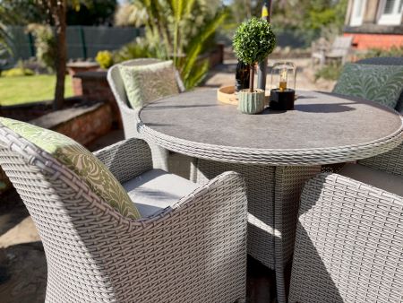 Loom Raya 4 Seat Dining Set Stone - image 3