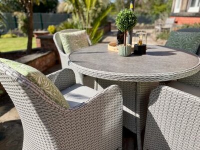 Loom Raya 4 Seat Dining Set Stone - image 3