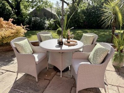 Loom Raya 4 Seat Dining Set Stone - image 4
