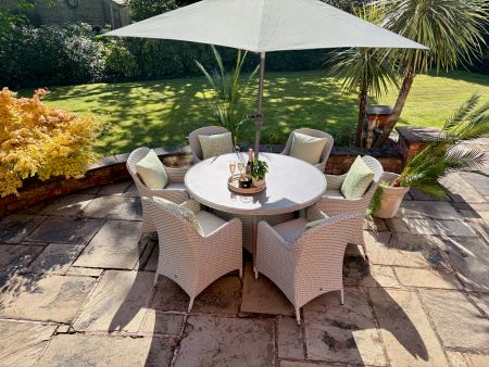 Loom Raya 6 Seat Dining Set Stone - image 2
