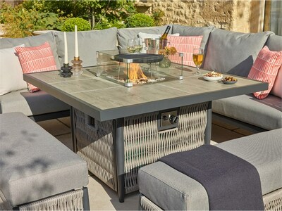 Mauritius Corner Sofa with Square Firepit Table & 2 Benches - image 2