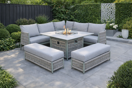 Oasis Corner Firepit Set