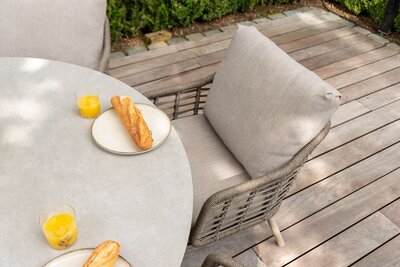 Puglia 6 Seat with Donato 160cm Round Ceramic Low Dining Table & Lazy Susan - image 3