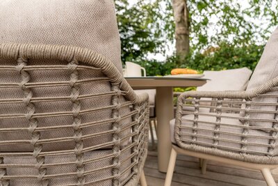 Puglia 6 Seat with Donato 160cm Round Ceramic Low Dining Table & Lazy Susan - image 4