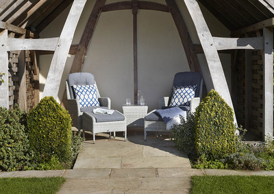 Tetbury Recliner Set with 2 Footstools & Coffee Table - Cloud